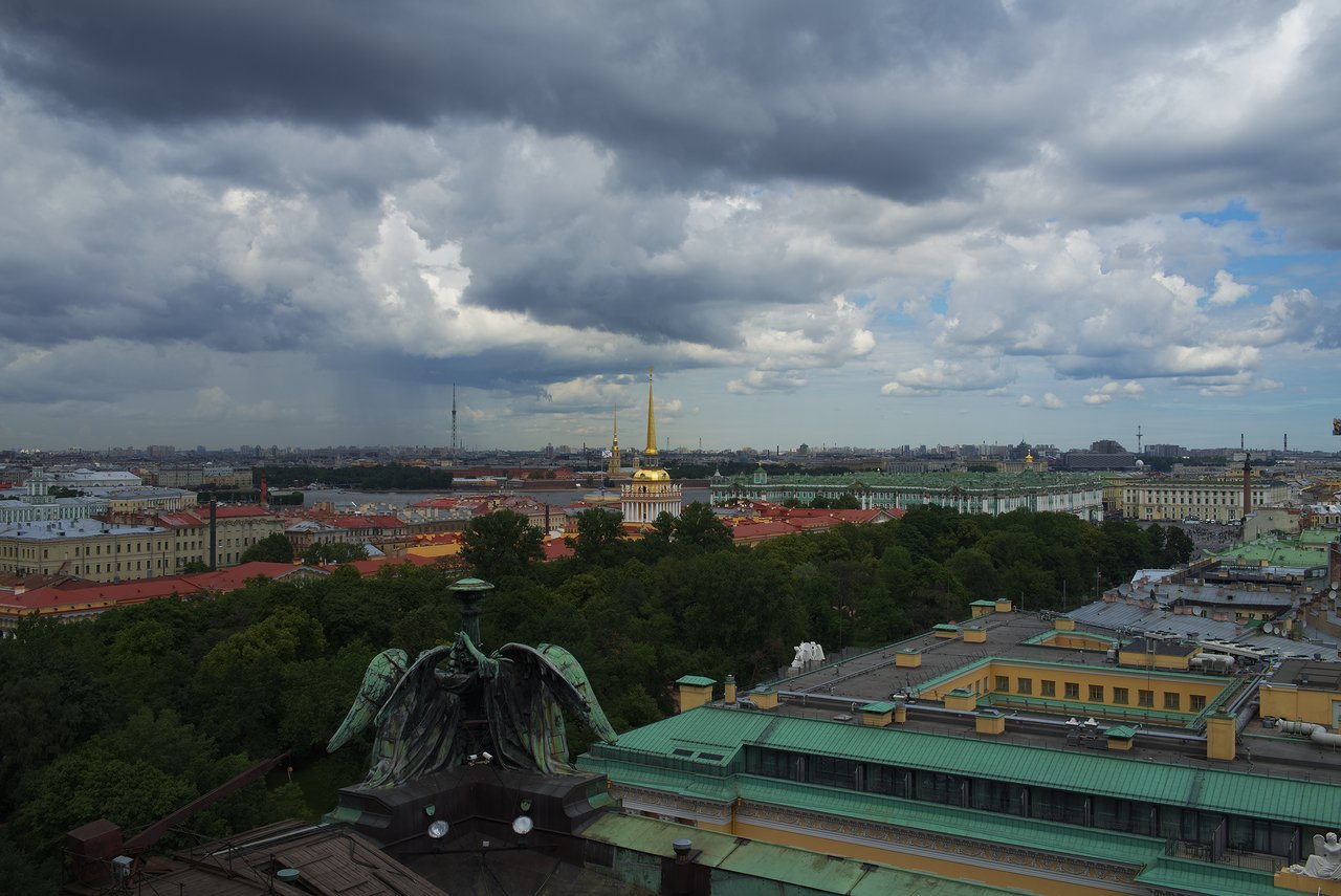 聖イサアク大聖堂の展望台からのサンクトペテルブルクの街並み